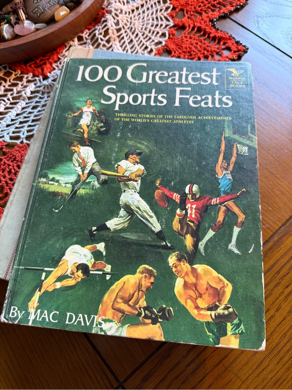 Vintage 1964 100 Greatest Sports Feats Mac Davis Hardcover Sports Book